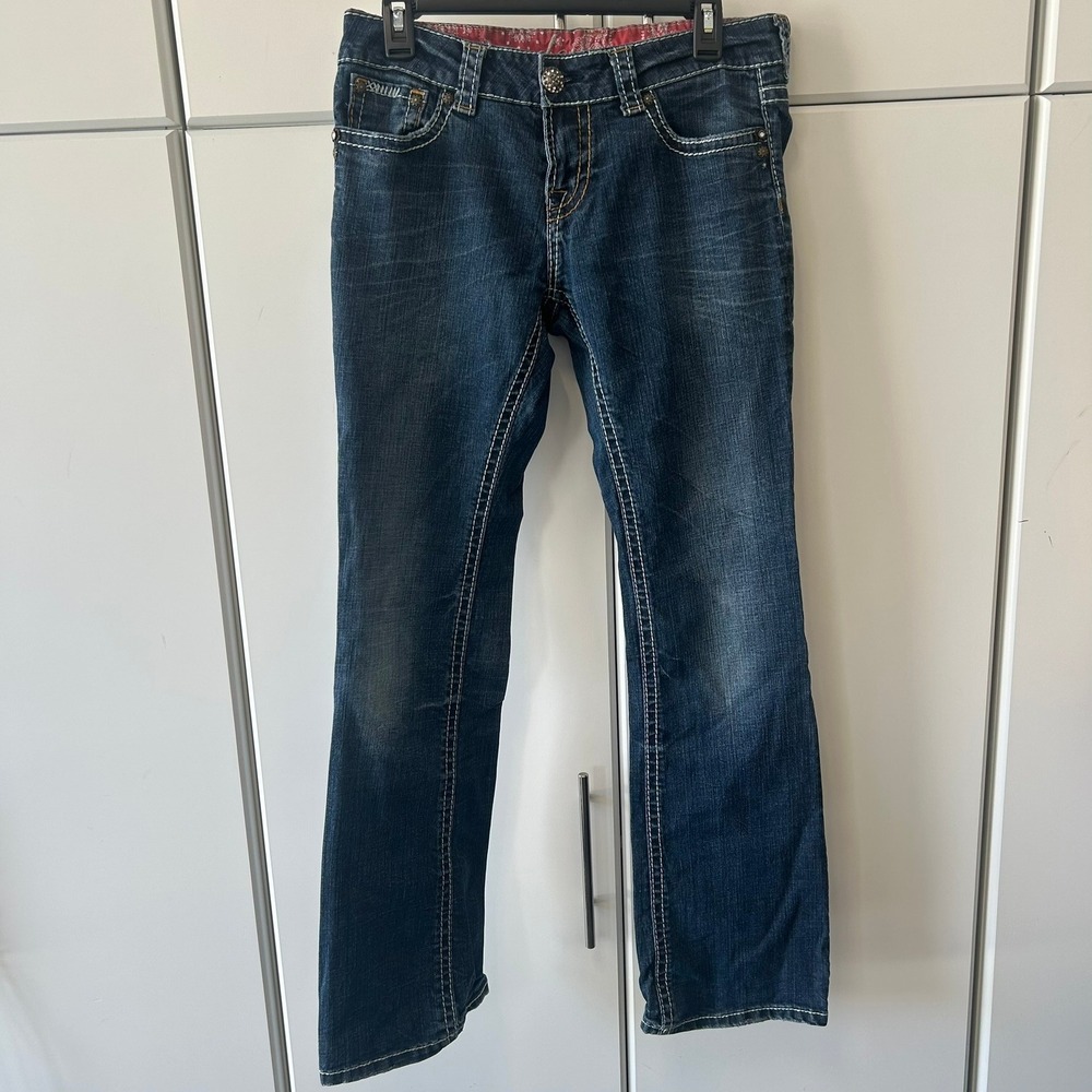 Downeast Premium Womens Bootcut Jeans Dark Wash Contrast Stitch Size 30/31